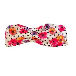 Y2K PINK Victorias Secret Size Large Lace Floral Bandeau Bralette Pink #3879‎